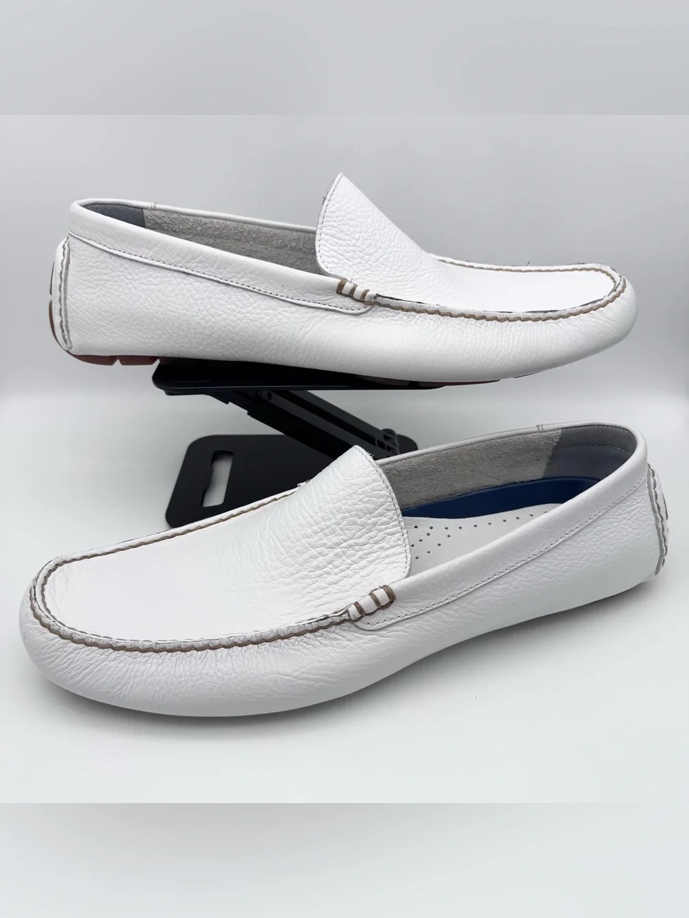 Polo Ralph Lauren Terence Driver White Leather Venetian Moccasins Men's Size 13